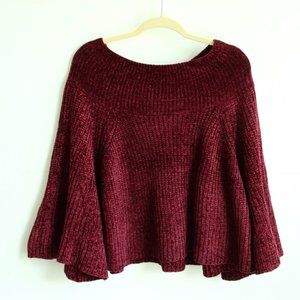 Chinille Knit Cape Sweater